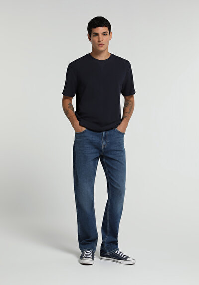 Image de T-shirt À Manches Courtes Marine Regular Fit Droit Homme