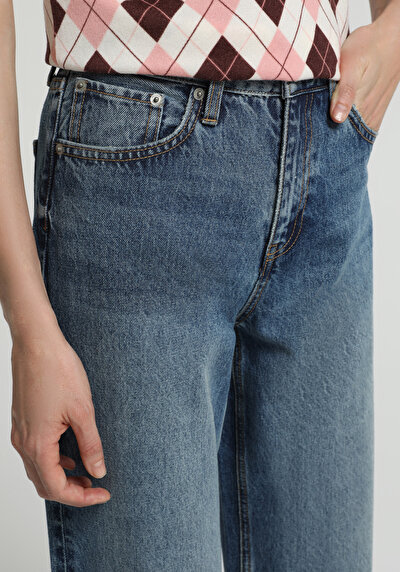 Image de 970 Berry Pantalon En Jean  Wide Leg High Rise Wide Leg Fit Femme