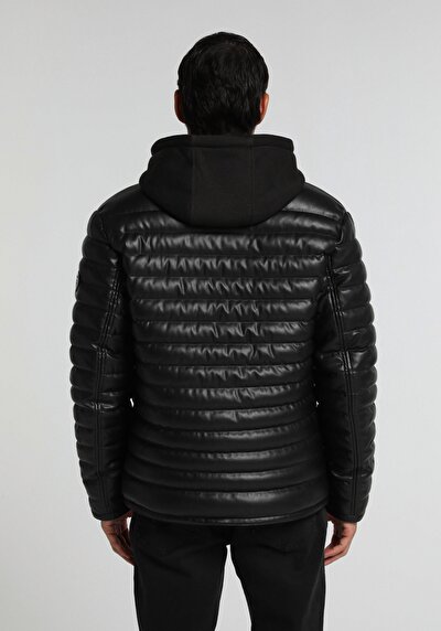 Image de Veste Pu Noir Manches Longues Slim Fit Homme