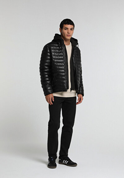 Image de Veste Pu Noir Manches Longues  Slim Fit Homme
