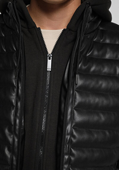 Image de Veste Pu Noir Manches Longues  Slim Fit Homme