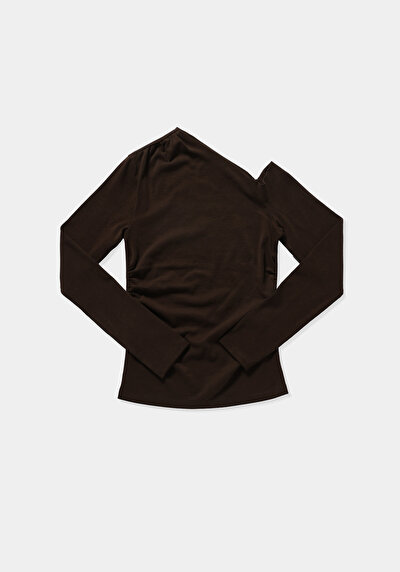 Image de Chemisier À Manches Longues Marron Slim Fit Femme