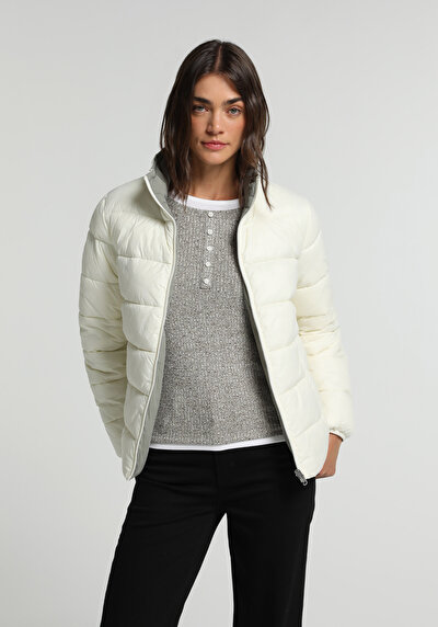 Image de Veste Ecru Regular Fit Manches Longues  Matelassé Femme