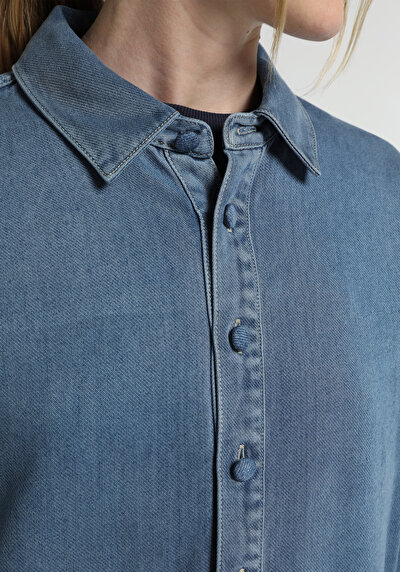 Image de Chemise À Manches Longues  Oversize Fit Droit Jean Femme