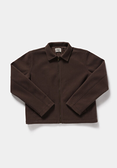 Image de Marron Regular Fit Manches Longues  Tissu De Timbre Femme