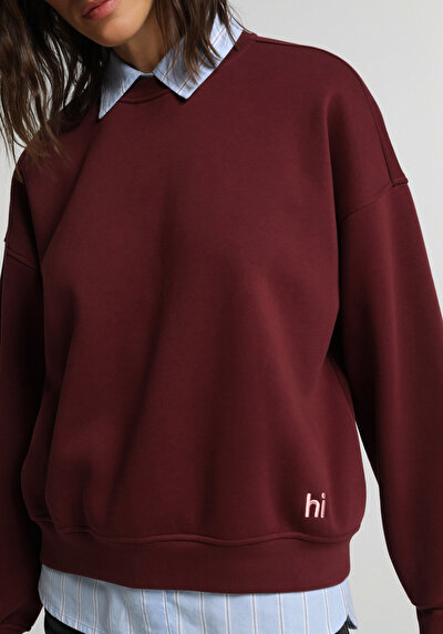 Image de Pull-over Bordeaux Oversize Fit Femme