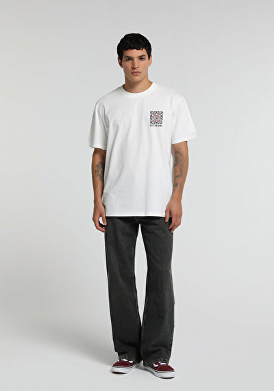 Image de T-shirt À Manches Courtes Blanc Relaxed Fit Droit Homme