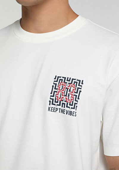 Image de T-shirt À Manches Courtes Blanc Relaxed Fit Droit Homme