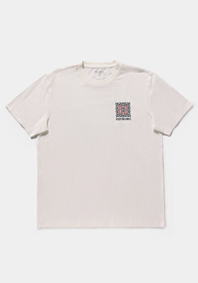 Image de T-shirt À Manches Courtes Blanc Relaxed Fit Droit Homme