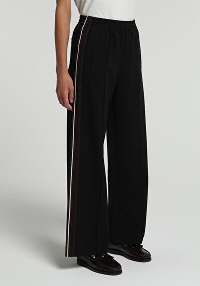 Image de Pantalon Noir Wide Leg High Rise Double Face Regular Fit Femme