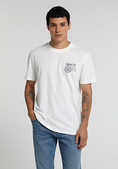 Image de T-shirt À Manches Courtes Blanc Regular Fit Droit Homme