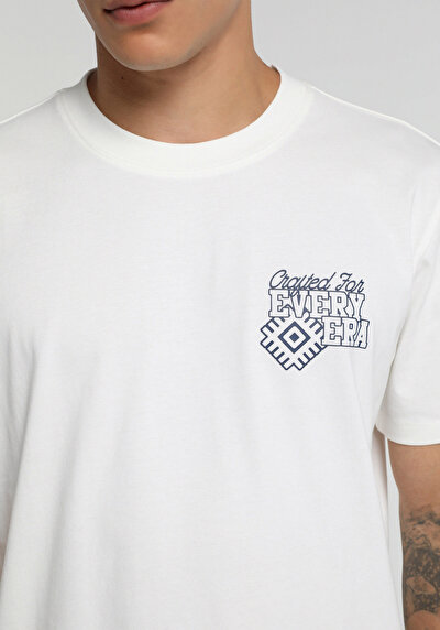 Image de T-shirt À Manches Courtes Blanc Regular Fit Droit Homme