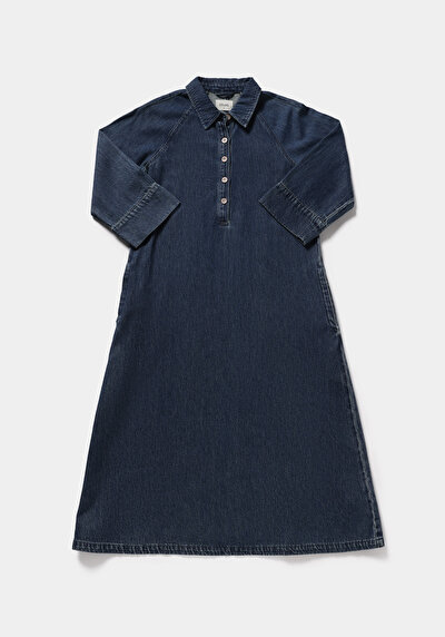 Image de Robe  Oversize Fit Manches Trois-quarts Maxi Jean Femme