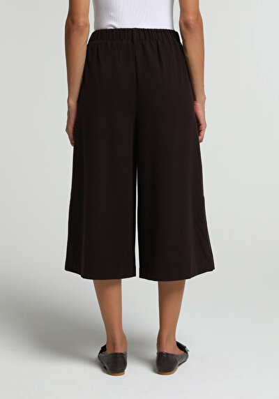 Image de Pantalon Marron Wide Leg High Rise Double Face Regular Fit Femme