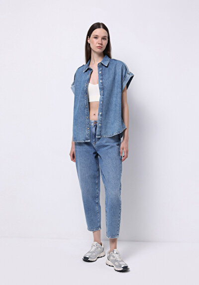 Image de 855 Fiona Pantalon En Jean  Tapered Leg Medium Rise Barrel Fit Femme