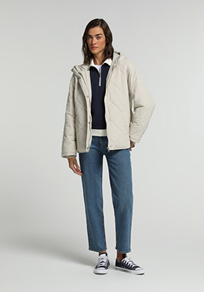 Image de Veste Beige Regular Fit Manches Longues  Matelassé Femme