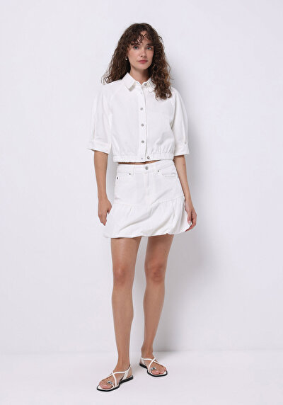 Image de Jupe  Balloon Skirt Droit Jean Mini Femme
