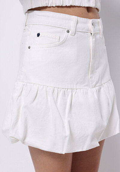 Image de Jupe  Balloon Skirt Droit Jean Mini Femme
