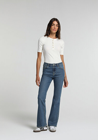 Image de T-shirt À Manches Courtes Blanc Slim Fit Femme