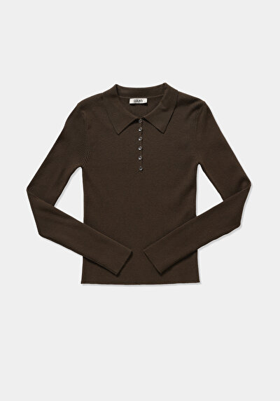 Image de Pull Kaki Slim Fit Manches Longues  Femme