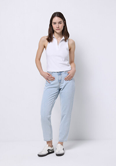 Image de 896 Maria Pantalon En Jean Mom Fit Femme