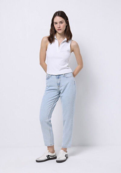 Image de 896 Maria Pantalon En Jean Mom Fit Femme