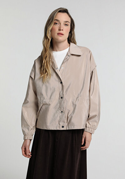 Image de Veste De Blazer Beige Fashion Fit Manches Longues Femme