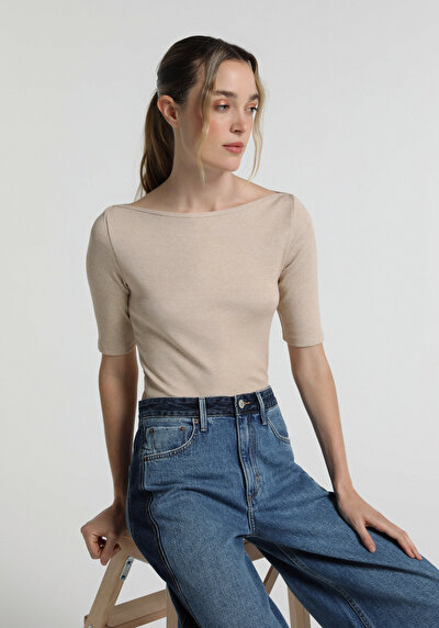 Image de Tricoter Beige Slim Fit  Femme