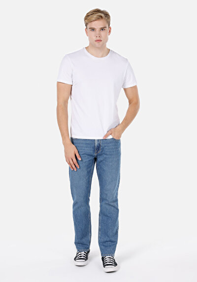 Image de 045 David Pantalon En Jean Straight Leg Medium Rise Regular Fit Homme