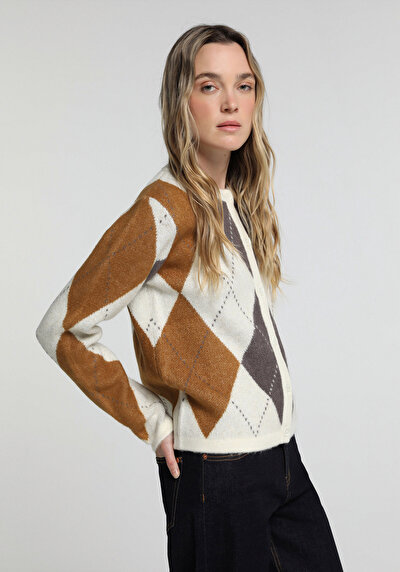 Image de Cardigan Tricot Blanc Regular Fit Femme