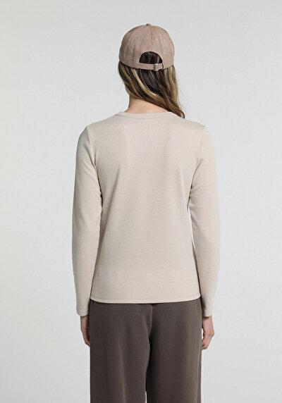 Image de T-shirt À Manches Longues Vert Foncé Slim Fit  Femme