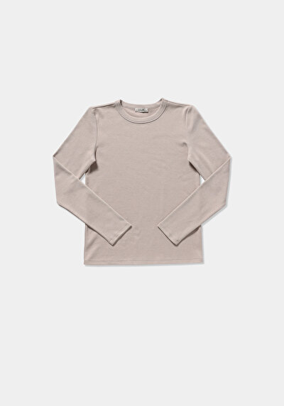 Image de T-shirt À Manches Longues Vert Foncé Slim Fit  Femme