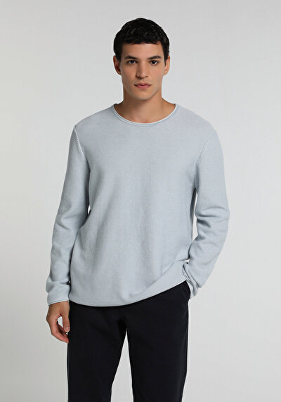 Image de Pull Bleu Regular Fit Manches Longues  Homme