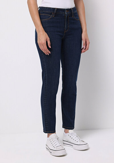 Image de 703 Carla Pantalon En Jean Marine Slim Leg Medium Rise Slim Fit Femme