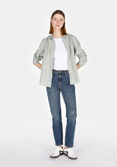 Image de 703 Carla Pantalon En Jean  Straight Leg Medium Rise Slim Fit Femme