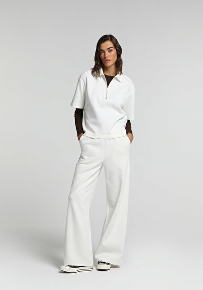 Image de Pantalon De Survêtement Blanc Regular Fit Femme
