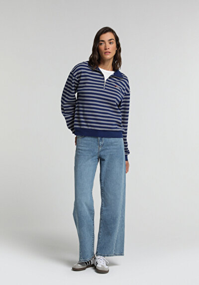 Image de 970 Berry Pantalon En Jean    Wide Leg Fit Femme