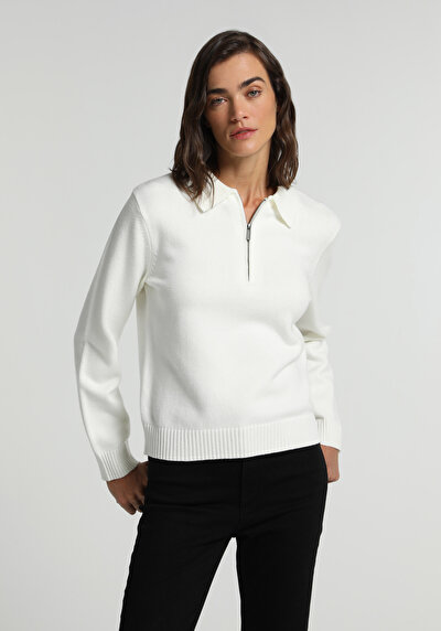 Image de Pull Blanc Regular Fit Manches Longues  Femme