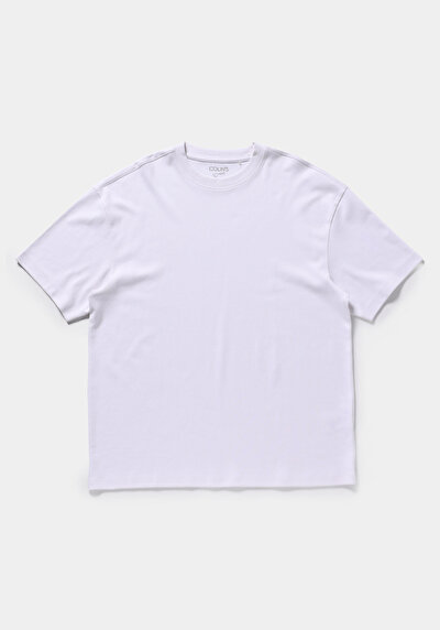 Image de T-shirt À Manches Courtes Blanc Oversize Fit Droit Homme