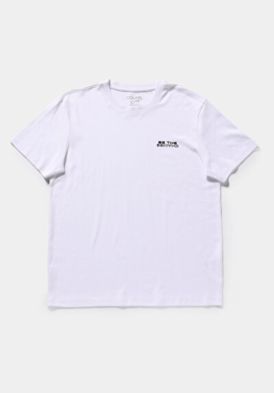 Image de T-shirt À Manches Courtes Blanc Regular Fit Droit Homme