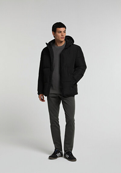 Image de Veste Noir Regular Fit Manches Longues  Matelassé Homme