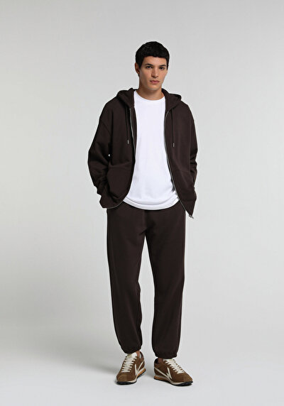 Image de Pantalon De Survêtement Marron Relaxed Fit Homme