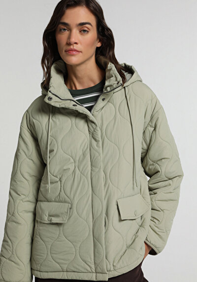 Image de Veste Vert Regular Fit Manches Longues  Matelassé Femme
