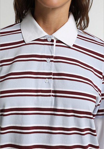 Image de Chemise Polo À Manches Longues Multicolou Rayé Regular Fit Femme
