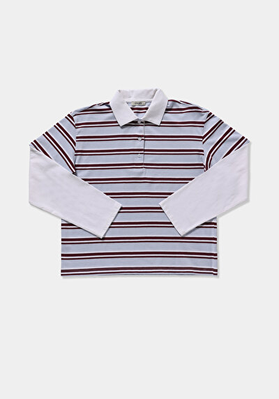 Image de Chemise Polo À Manches Longues Multicolou Rayé Regular Fit Femme