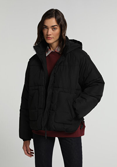 Image de Veste Noir Regular Fit Manches Longues  Matelassé Femme