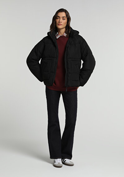 Image de Veste Noir Regular Fit Manches Longues  Matelassé Femme
