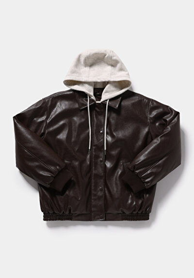 Image de Veste Pu Marron Manches Longues  Regular Fit Femme