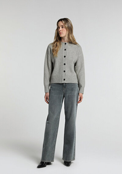 Image de Cardigan Tricot Gris Regular Fit Femme