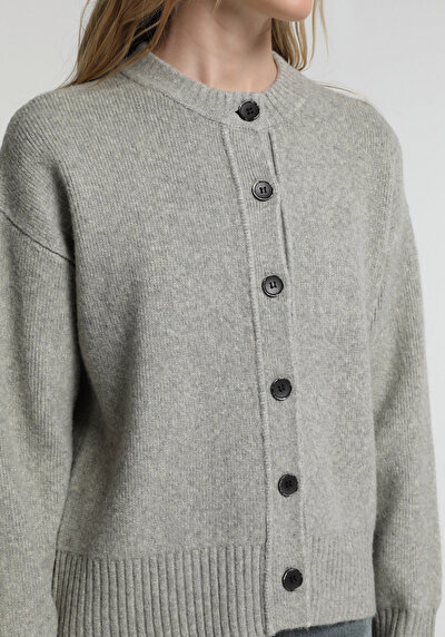 Image de Cardigan Tricot Gris Regular Fit Femme